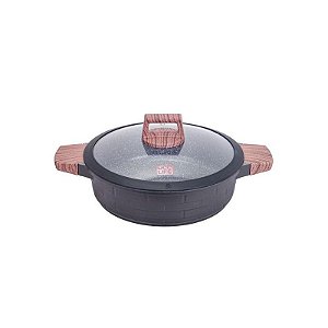 Panela de Indução UCC Life com Revestimento Granito e Tampa Preta 26CM