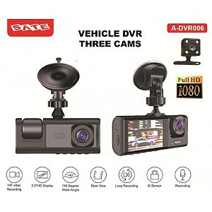 Câmera Veicular Sate A-DVR006 FHD com 2 Câmeras - Modelo Preto