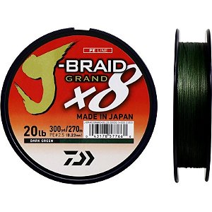 Fio De Pesca Daiwa J-Braid Grand X8 0.23Mm 20Lb 270M