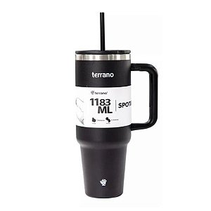Copo Térmico Terrano Spotie 1.183ML - Preto e Moderno