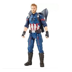 Boneco Capitão América Hasbro - Avengers E0607. Power Embalagem