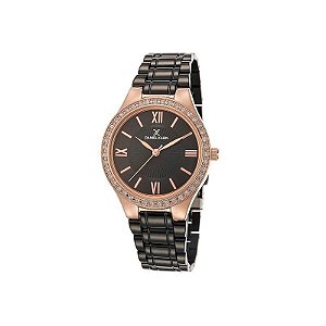 Relógio de Pulso Feminino Daniel Klein Premium - Preto/Rosa/Ouro