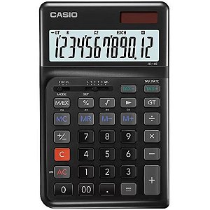 Calculadora Casio JE-12E 12 Dígitos - Preto Elegante e Funcional