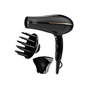 Secador de Cabelo Gama Gold Bora 2200W - Preto/Dourado, 220-240V, 50/60Hz