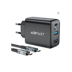 Carregador Acefast Hub PD A17 65W com portas USB-C e USB-A para dispositivos inteligentes