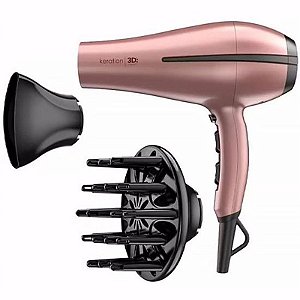 Secador de Cabelo Gama Bora 3D Keration 2200W - Rose Gold e Preto
