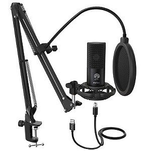 Microfone USB Fifine T669 com Acessórios para Streaming e Podcast profissional