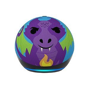 Caixa de Som Inteligente Amazon Echo Dot Kids 5ª Geração - Dragão de Fogo Bluetooth