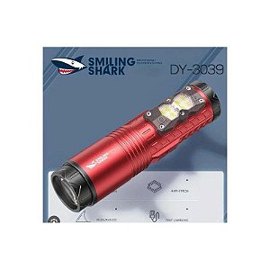 Lanterna LED Tubarão Sorridente DY-3039 Preta e Vermelha com Cabo USB-C