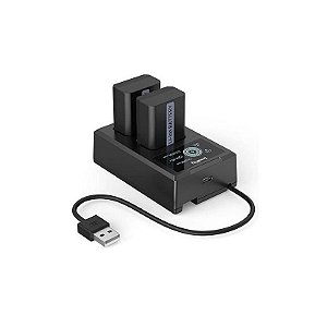 Carregador Duplo Smallrig com 2 Baterias FW50 para Câmeras profissionais