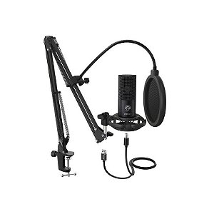 Microfone Condensador USB Fifine T669 para Streamers e Podcasters - Preto