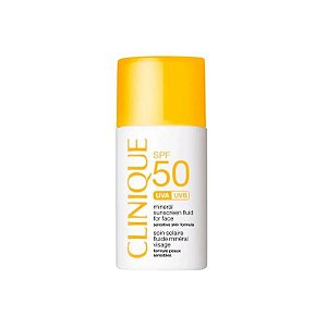 Protetor Solar Mineral Clinique FPS 50+ Fluido 30ml para Pele Sensível