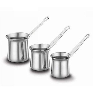Cafeteira Turca em Inox Korkmaz com 3 Peças - Estilo e Durabilidade