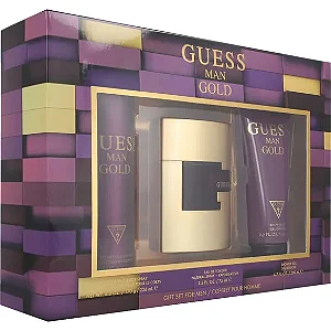 Kit De Perfume Guess Gold Edt 75Ml + Body Spray 226Ml + Shower Gel 200Ml