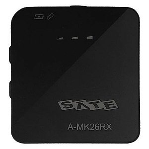 Microfone Sem Fio Sate A-MK26 RX+TX - Preto, Alta Qualidade de Som