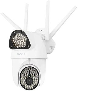 Câmera De Segurança Ip Tucano Tc-H135 Wifi - Modelo Branco Com Conectividade Inteligente