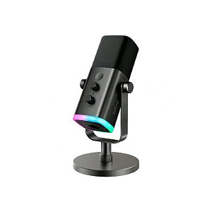 Microfone Fifine AM8B USB-C/XLR com Iluminação RGB - Preto