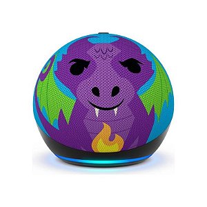 Caixa de Som Alexa Echo Dot Kids 5ª Geração Dragão de Fogo 2022