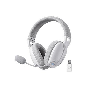 Fone Gamer Sem Fio Redragon H878WG Skuld Pro - Branco e Cinza