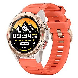 Relógio Inteligente Mibro GS Active XPAW016 - Bluetooth com Pulseira Extra Laranja/Dourado