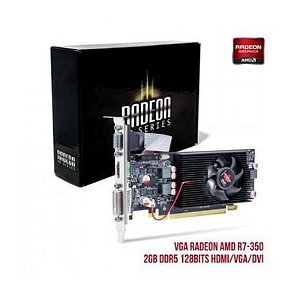 Placa De Vídeo 2Gb R7 350 Radeon Ddr5 128Bits Hdmi Vga Dvi
