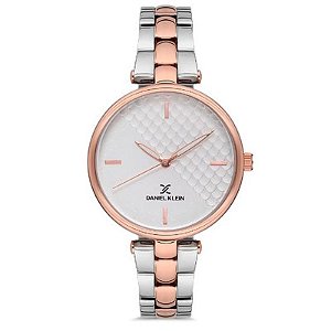 Relógio Daniel Klein Feminino Prata e Rosa Ouro - Elegância e Estilo Premium