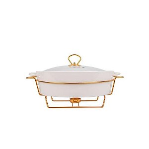 Rechaud Redondo de Porcelana 28cm para Servir Com Elegância