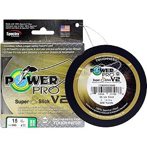 Linha de Pesca Multifilamento Power Pro Super 8 Slick V2 - 15lb 7kg 0.19mm