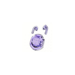Fone De Ouvido Bluetooth Sem Fio T8 Led Cristal Roxo