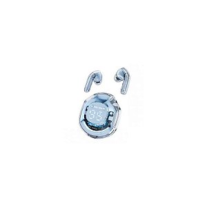 Fone de Ouvido Sem Fio Acefast T8 Cristal Azul LED