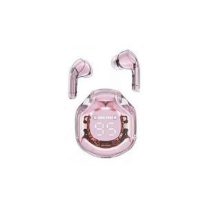 Fone de Ouvido Bluetooth Sem Fio Acefast T8 LED Cristal Cor-de-Rosa