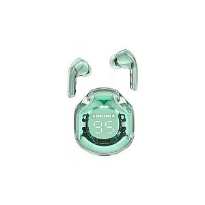 Fone de Ouvido Sem Fio BT Acefast T8 - Cristal Verde LED