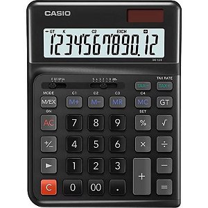 Calculadora Casio DE-12E-BK Compacta e Prática - Cor Preta