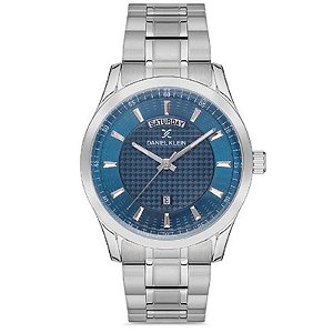 Relógio Masculino Daniel Klein DK.1.12578-4 Premium Prata com Detalhes Azuis