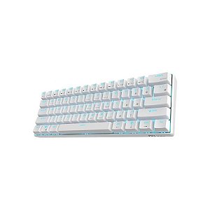 Teclado Mecânico Royal Kludge RK61 60% RGB Switch Red Hotswap Bluetooth - Branco