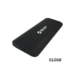 SSD Externo S3+ 512GB USB-C 3.1 - Alta Performance em Preto