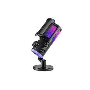 Microfone Condensador Fifine AM6 RGB USB-C com Cancelamento de Ruído