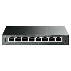 Switch Hub TP-Link TL-SG108PE 8 Portas Gigabit com 4 PoE 1000MBPS - Cinza