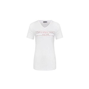Camiseta Calvin Klein Feminina J20J207028 112 S Branco