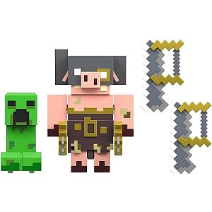 Minecraft Legends Combate Do Creeper Vs Piglin - Mattel Gyr98/Gyr99