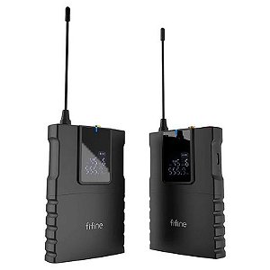 Microfone Wireless Fifine C8 - Recarregável USB/3.5mm - Preto, Lapela
