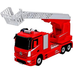 Caminhão de Bombeiros Mercedes Benz Antos RC 2.4 GHz - Modelo Rastar 78630 Vermelho