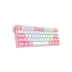 Teclado Mecânico Redragon Fizz Pro K616-RGB Branco/Rosa (Inglês)