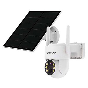 Câmera de Segurança IP A-CAM007S com Painel Solar e Conexão Wi-Fi - Exterior - Branca