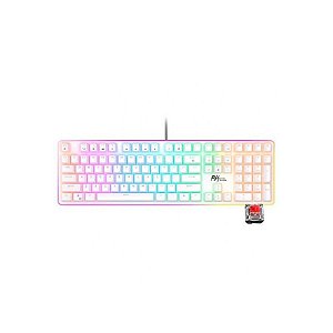 Teclado Mecânico RGB RK918 USB Branco com Switches Vermelhos