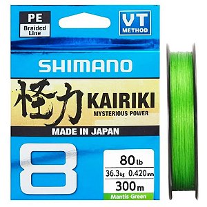 Linha de Pesca Shimano Kairiki 80lb 0.420mm 300m - Verde