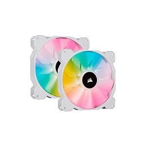 Kit de Ventiladores PWM Corsair SP140 RGB Elite - Branco (Pack com 2)