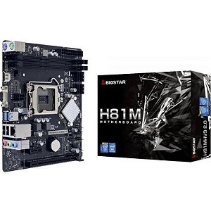 Placa Mãe Biostar H81MHV3 LGA 1150 com Conectividade VGA/HDMI e Suporte DDR3