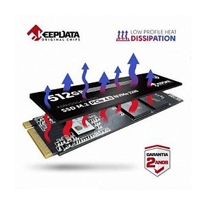 Hd de Estado Sólido M.2 512GB Keepdata KDNV512G4.0 com Dissipador - 16Gts