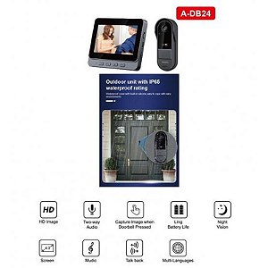 Interfone Sate A-DB24 Smart Home Externo Preto - À Prova d'Água e Segurança Avançada